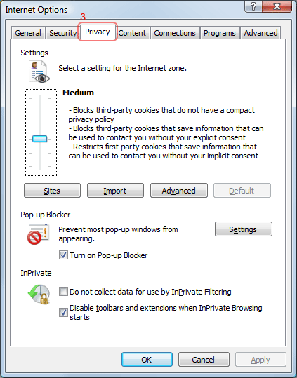 enable cookies in ie